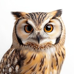 Obraz premium Captivating Close-Up Portrait of a Majestic Owl with Striking Eyes and Detailed Feathers
