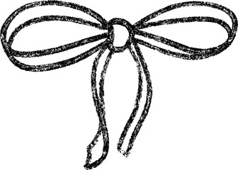 Crayon Sketch Graduation Bow Hand Drawn Textured Illustration