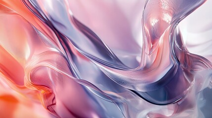 Obraz premium Abstract swirling fluid art with pink purple and orange hues beautiful digital art background