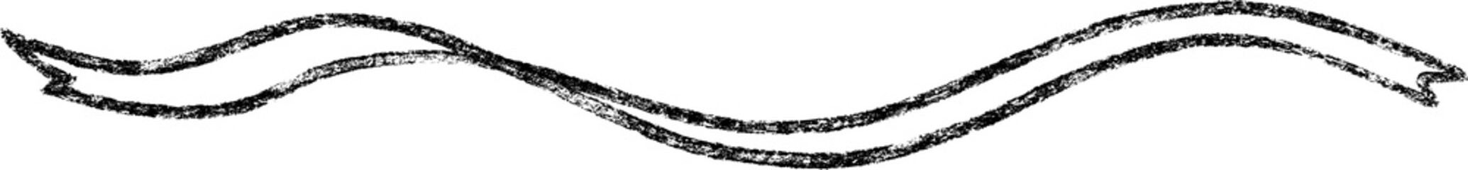 Crayon Sketch Wave Ribbon Hand Drawn Textured Illustration