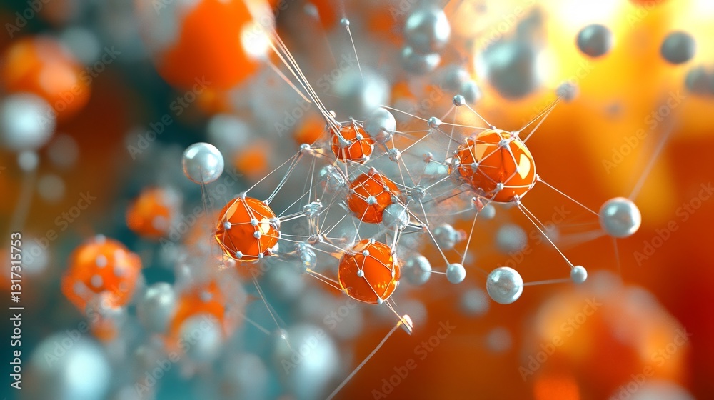 Leinwandbilder Abstract rendering of microeconomics showcasing symbolic node dynamic shapes representing individual market behavior