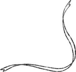 Crayon Sketch Corner Ribbon Hand Drawn Textured Illustration