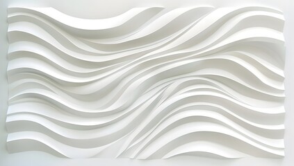 Obraz premium White Abstract Wave Texture Background - Modern 3D Carved Wall Art