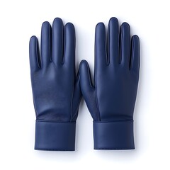 Stylish Blue Leather Gloves for Elegant Winter Fashion and Outdoor Activities