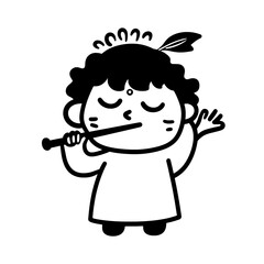 Obraz premium Whimsical character with a flute captured in a playful moment of musical joy