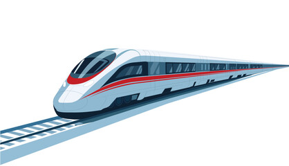 Bullet tarin or Metro train vector illustration. High speed train at railway station. © DOERS
