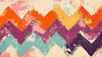Colorful Zigzag Patterns on Textured Background for Creative Projects