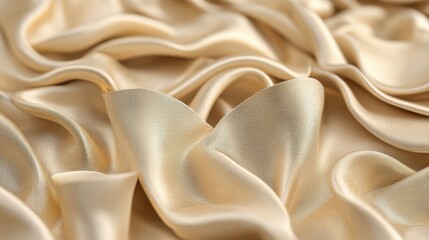 Obraz premium Elegant Light Beige Satin Fabric with Soft Twists and Drapes