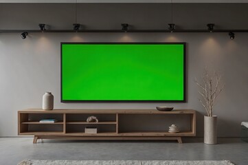 Living room interior 3d vector project with tv set