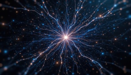 The 3D rendered illustration of a plexus plane showcases a intricate network of interconnected lines and nodes, giving the viewer a sense of complexity and interconnectedness.