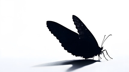 Obraz premium Silhouette of a butterfly on a white background. 