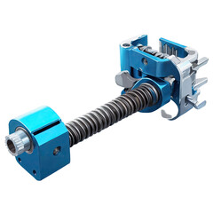 A detailed mechanical component featuring a blue metallic design and intricate internal structures, showcasing engineering precision and innovation