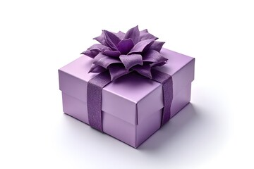 Obraz premium Elegant Lavender Gift Box with Decorative Flower Bow