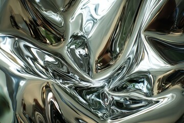 Fototapeta premium Abstract silver and black swirling liquid shapes. AI generative