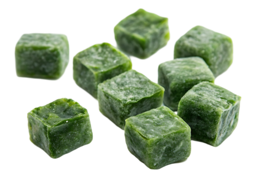 Frozen green vegetable cubes