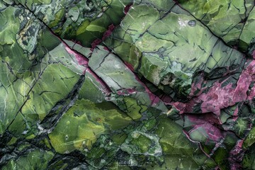 Photo of Zoisite green dark marble pattern with golden veins. Background texture for backdrops or mapping