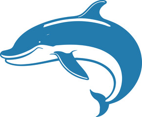 Fototapeta premium A cartoon blue whale illustration, A blue whale character design