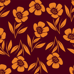 Exotic hand drawn flowers, seamless patterns with floral for fabric, textiles, clothing, wrapping paper, cover, banner, home decor, abstract backgrounds. Vector illustration.