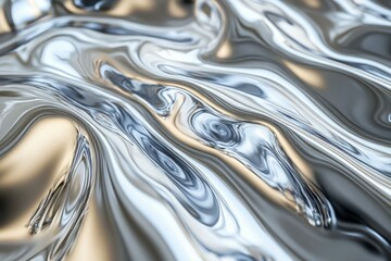 Metallic liquid abstract surface with ripple effect. Artificial Intelligence image