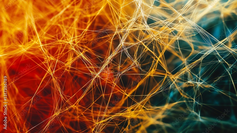 Poster Abstract representation of supply chain management featuring interwoven line symbolizing inventory distribution networks