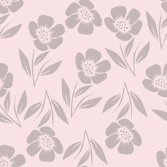 Exotic hand drawn flowers, seamless patterns with floral for fabric, textiles, clothing, wrapping paper, cover, banner, home decor, abstract backgrounds. Vector illustration.