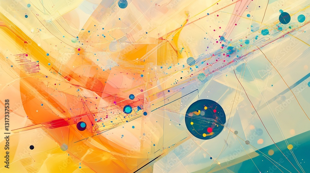 Aufkleber Abstract visualization of big data featuring dynamic pattern geometric pathways representing data analysis
