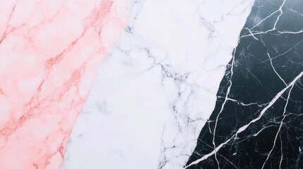 Naklejka premium Elegant Marble Textures in Pink, White, and Black for Design Projects