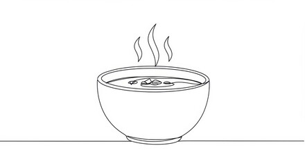 Cozy Steaming Soup Bowl Illustration
