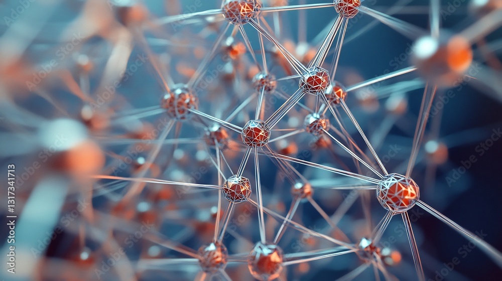 Poster Abstract visualization of intellectual property showcasing symbolic node geometric pattern protection