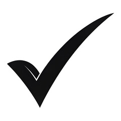 Bold Black Checkmark Icon on White Background ,black check mark symbol