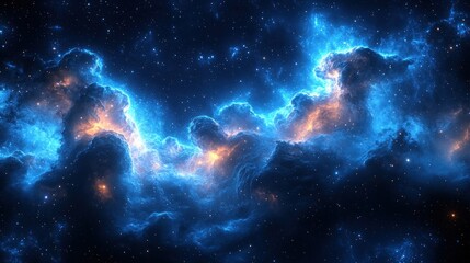 Cosmic nebulae, vibrant celestial clouds