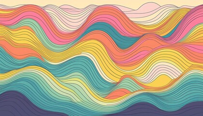 Fototapeta premium Abstract horizontal background with colorful waves