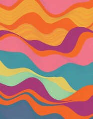 Fototapeta premium Abstract horizontal background with colorful waves