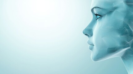 Futuristic woman's face, intricate design for technology, art, and innovation futuristic