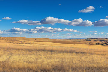 landscape with blue sky and clouds