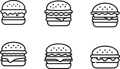 burger icon set 