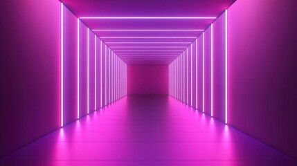 Neon Pink Corridor: A Futuristic Glowing Passageway