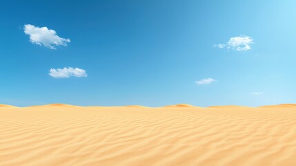 Naklejka premium Breathtaking panorama of azure sky with majestic white clouds, serene cloudscape