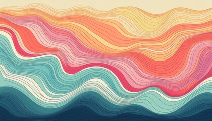 Fototapeta premium Abstract horizontal background with colorful waves