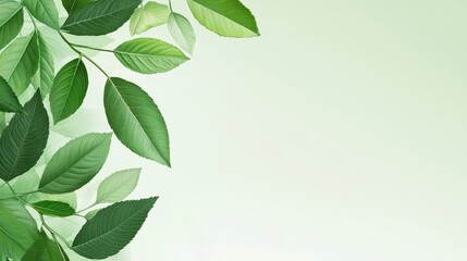 Soft Abstract Nature Background with Delicate Floral Patterns and Fresh Green Leaves