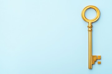 Golden Key Representing Unlocking Infinite Business Opportunities in a Minimalist Style