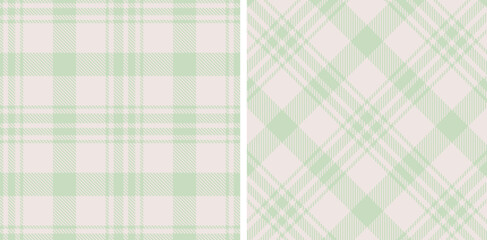 Dusty Light Grey Seamless Tartan with Rich Very Light Pink accents Fabric Design