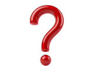 Red question mark 3d icon, isolated