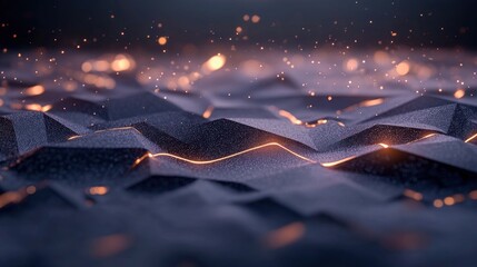 Abstract textured surface with glowing elements and sparkles.