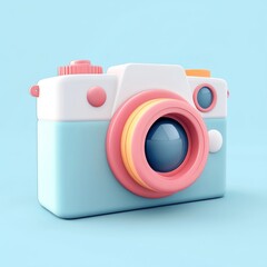 Pastel-colored 3D camera illustration (1)