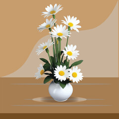 White Daisies in a Vase for Calendar printing
