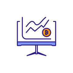 Line Chart Icon for Simplified Price Trend Representation - Stock Market Analytics.