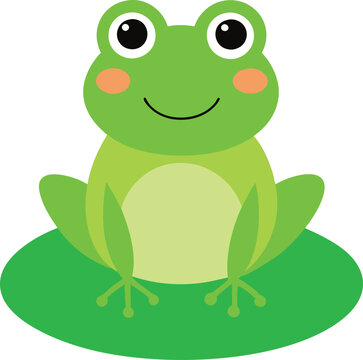 recommend clip art: Cheerful Frog sitting on a lily pad illustration 