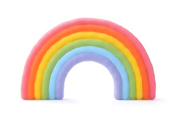 Fototapeta premium plasticine rainbow on white background
