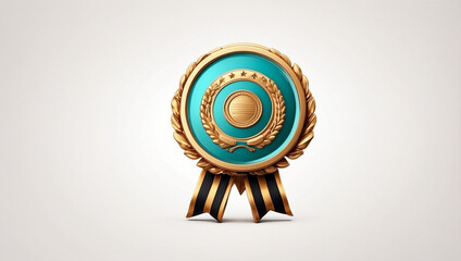 Prestigious Award Badge Isolated on a White Background for Recognition and Achievement